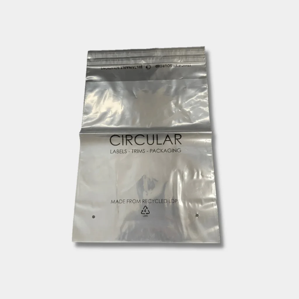 Silver polybag with Circular logo