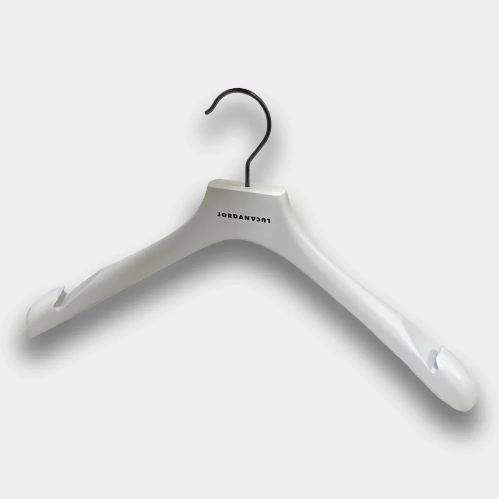 White hanger with Jordan Luca logo